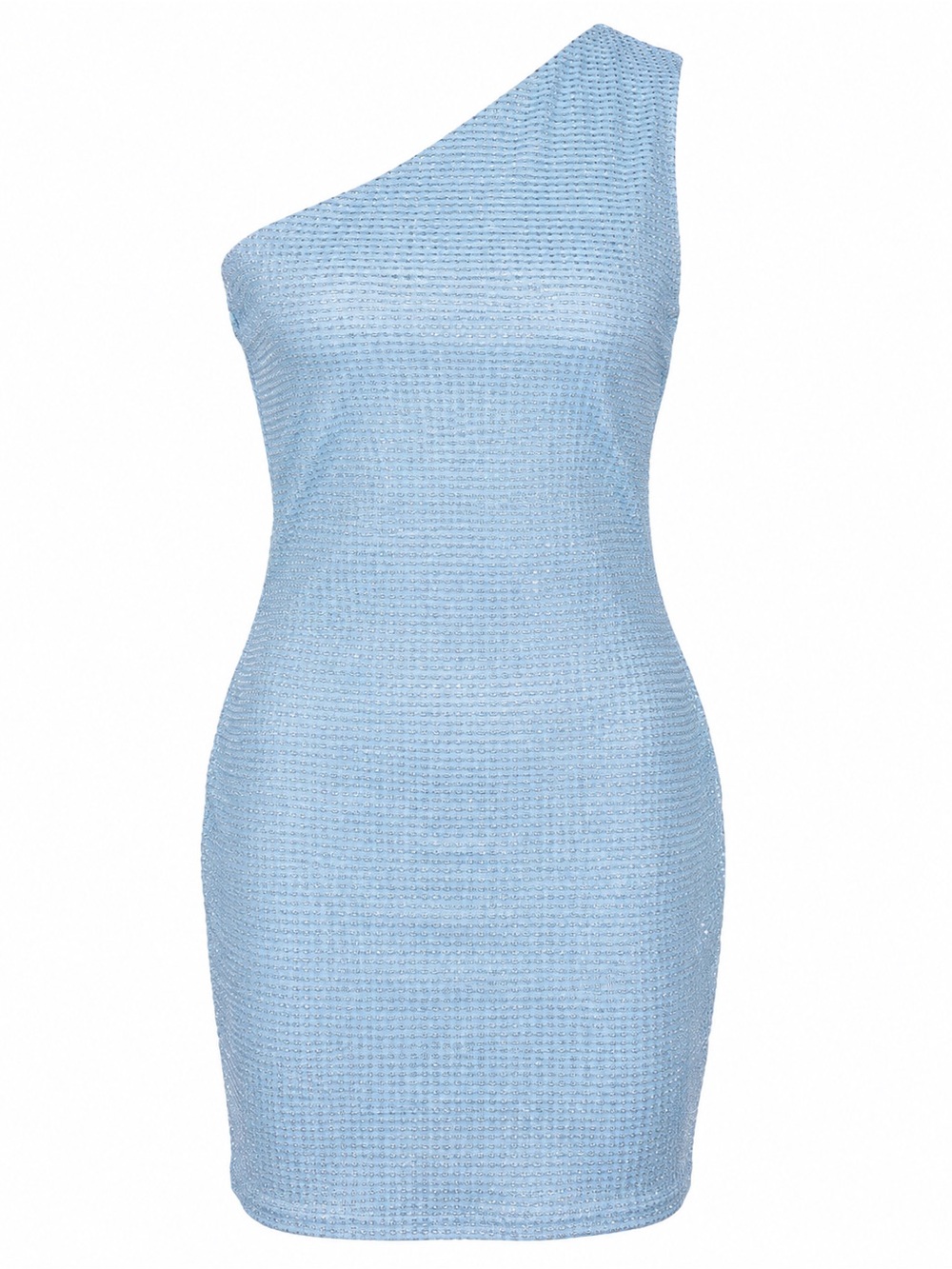 Superdown Ice Blue One Shoulder Sparkly Bodycon Mini Dress NWT Y2K Glam Size M